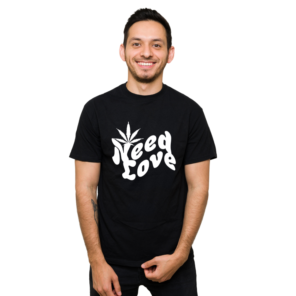 Men's Need Love Round Neck Printed T-Shirt