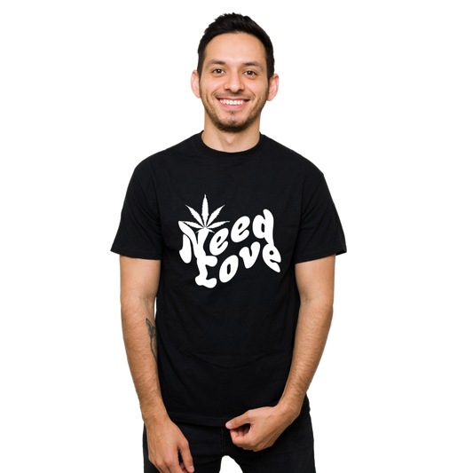 Men's Need Love Round Neck Printed T-Shirt